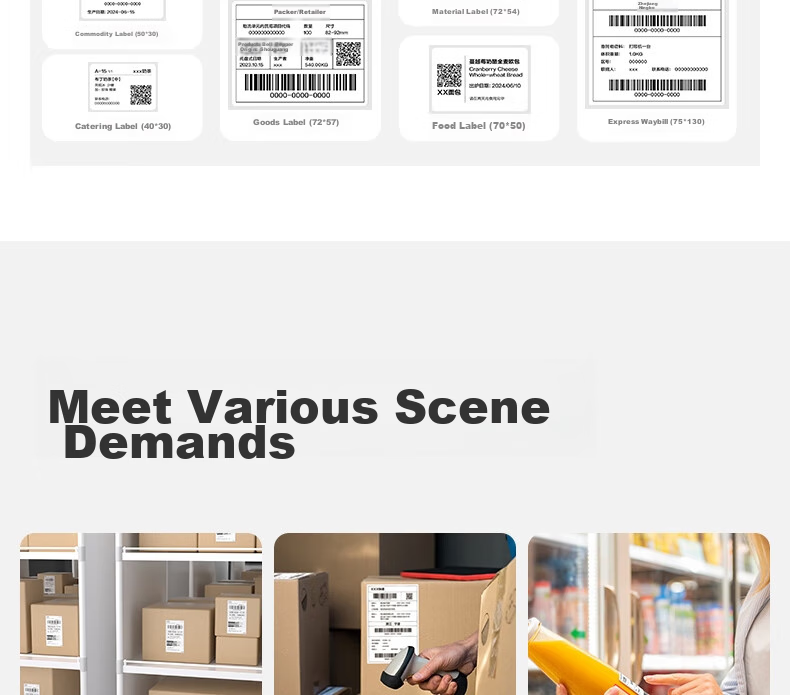 Deli GE382W High-Speed Express Printer, E-Commerce Single-Sheet Thermal Printing, 80mm Warehouse Logistics Commercial Office Adhesive Barcode Label Printer, Bluetooth Versio 2