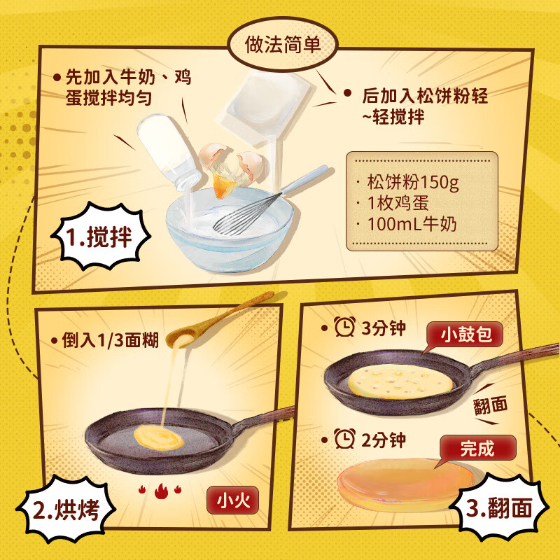 森永（Morinaga）糯糯风味松饼粉烘焙早餐铜锣烧华夫饼蛋糕预拌粉糯糯松饼粉300g