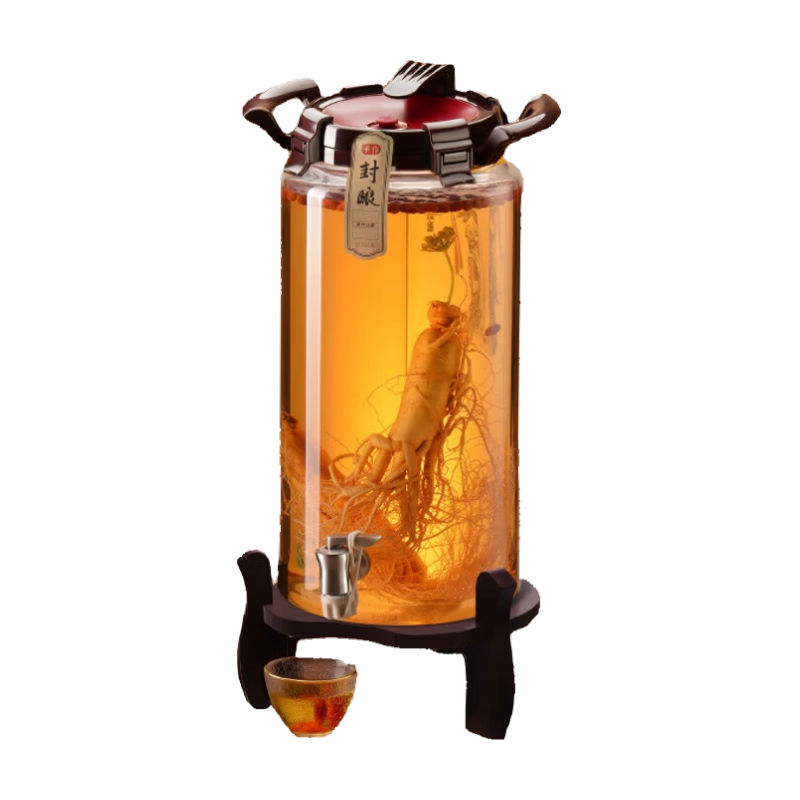 Juyuansu High-Quality Thick Heat-Resistant Glass Infusion Jar with Lid And Base, 15L Capacity