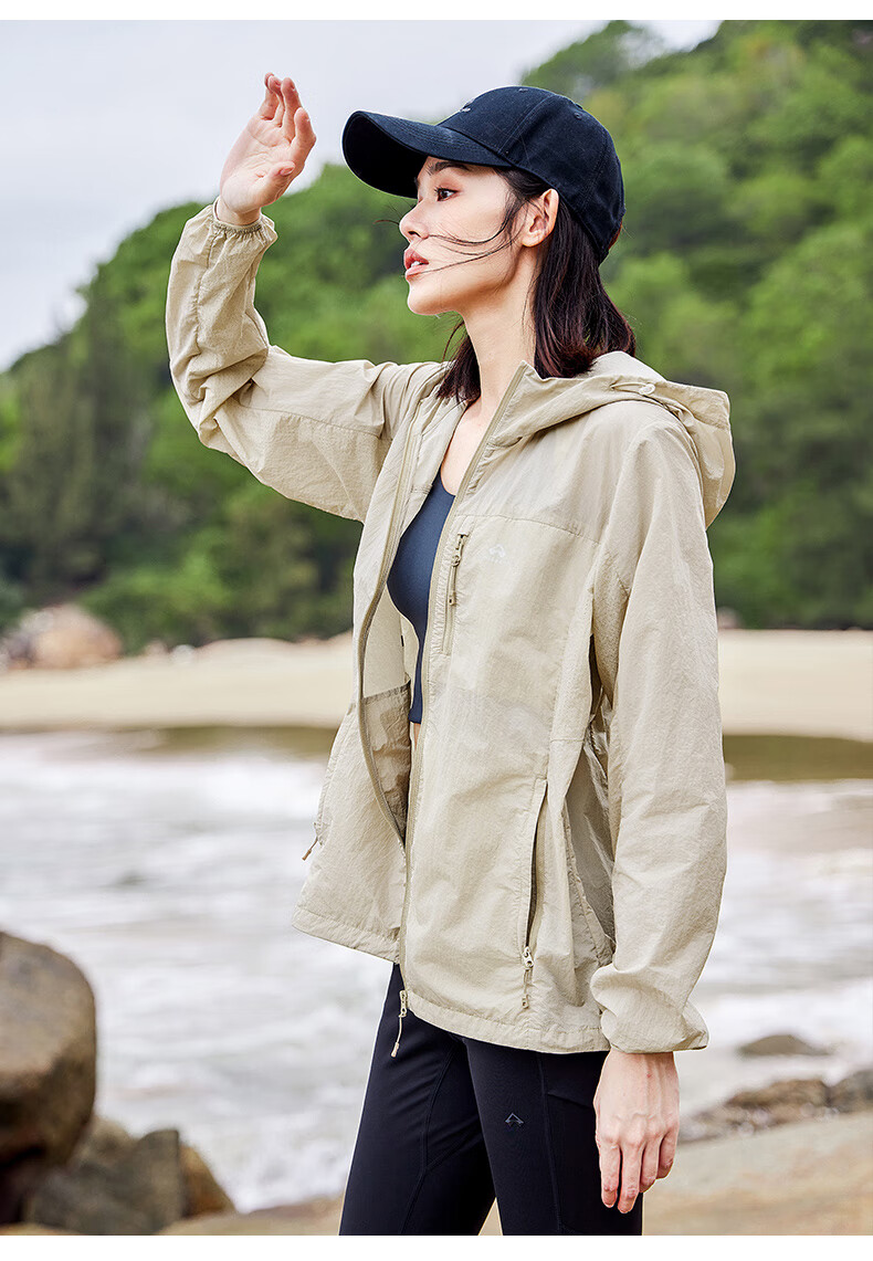 Pioneer Camp Fengdie Sun Protection Jacket for Women, Summer Lightweight Outer Layer, Breathable Outdoor Original Yarn Sun Protection Clothing, UV-Resistant Skin Coat 18