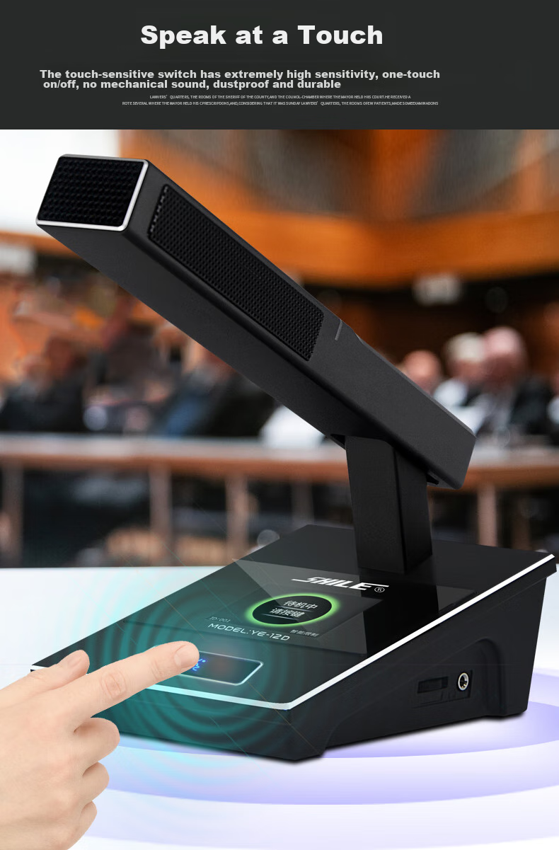 SHILE YE-12 Professional Wired Handheld Microphone, Engineering Conference Microphone, Large Meeting Room Desktop Gooseneck Square Pole Microphone, One-To System 8