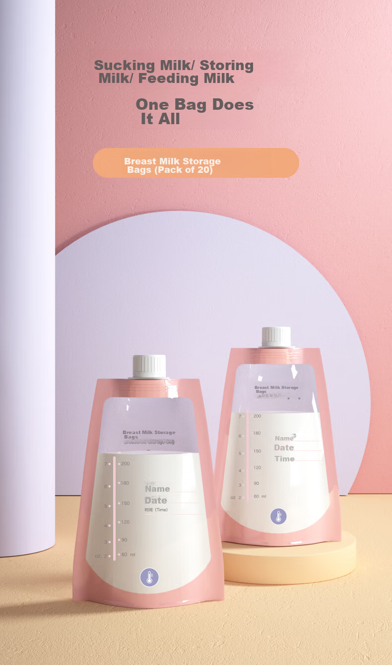 Dora Bela Direct-Connect Breast Milk Storage Bags, Disposable Sealed Leak-Proof Bags for Breast Milk Storage And Preservation, 200ml*20 Pieces 1