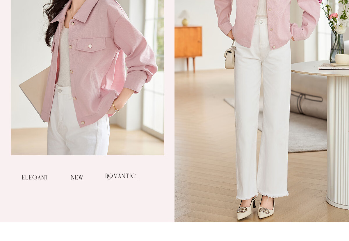 Taxiang Women's Short Jacket, Spring And Autumn Thin Style Cardigan Top, Solid Color Lapel, Commuter Women's Casual Coat T141F3861 3