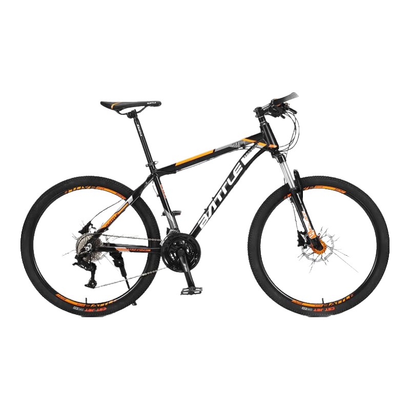 BATTLE Mountain Bike, 26-Inch Aluminum Alloy Frame, 27-Speed, Oil Disc Brakes, Unisex Adult City Bicycle, Color-Changing Silver