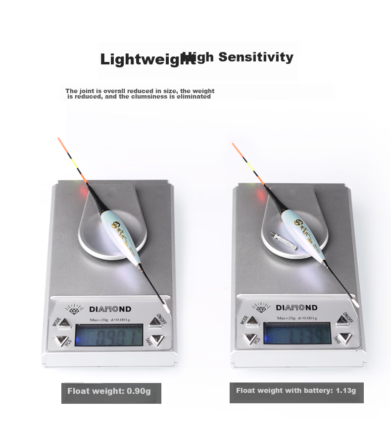 Minjianyiren Shallow Water Night-Luminous Float for Day And Night Use, Night Fishing Electronic Float for Crucian Carp, Highly Sensitive And Eye-Catching Wild Fishing Short Float 5