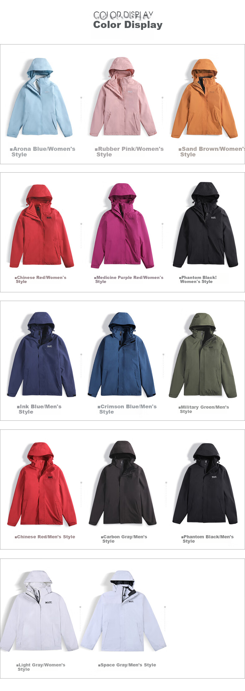 CAMEL Outdoor Cold-Resistant Windbreaker Jacket for Men And Women, Waterproof And Warm Three-In Detachable Two-Piece Mountaineering Suit A0W21a8165 11