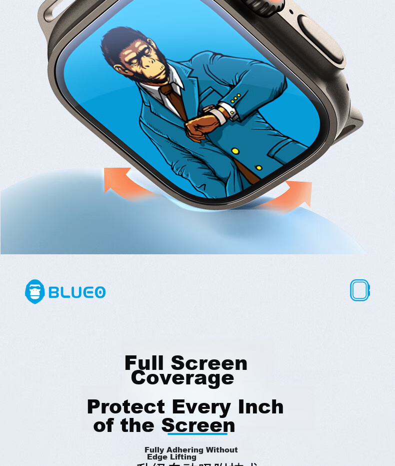 Lanxingxiansheng Compatible with Apple Ultra 4/ultra 3/ultra 2 Watch, 49mm Apple Watch Ultra Tempered Glass Screen Protector, HD Anti-Drop Anti-Scratch Protective Film 4