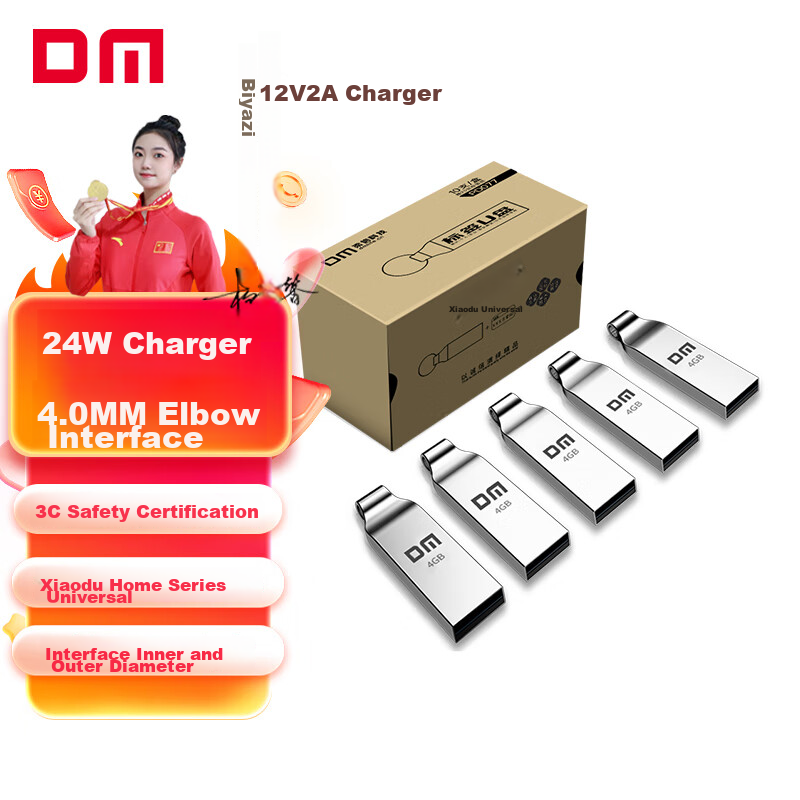 DM Daimai 4GB USB2.0 Flash Drive, Bidding USB Drive PD077, Small Capacity Label Thumb Drive for Bidding, 10 Pieces/box
