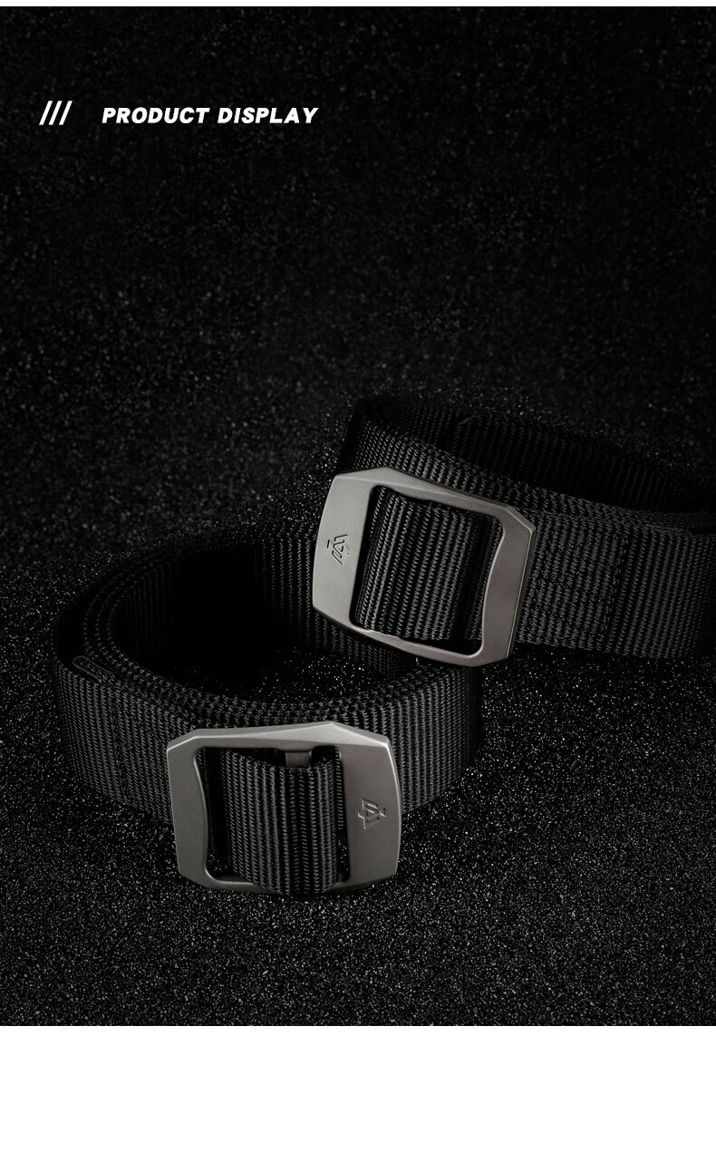 Zhanshuniao R6 (Titanium Alloy Buckle), High-Performance Nylon Belt, Durable Work Belt for Men, Canvas Sports Pants Strap, Military Style 12