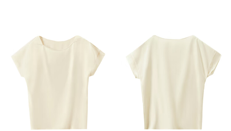 Sentubila Spliced Short-Sleeve Chiffon Blouse for Women, Slimming Tummy-Covering Top, Summer Lightweight Casual T-Shirt, Light Blue, S 43