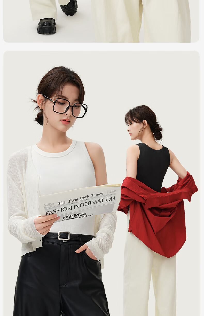 Jianyun Modal Cotton Tank Top for Women, Thin Sleeveless Undershirt, Slim Fit White Camisole, Can Be Worn As Outerwear Or Base Layer, Summer Wear 13