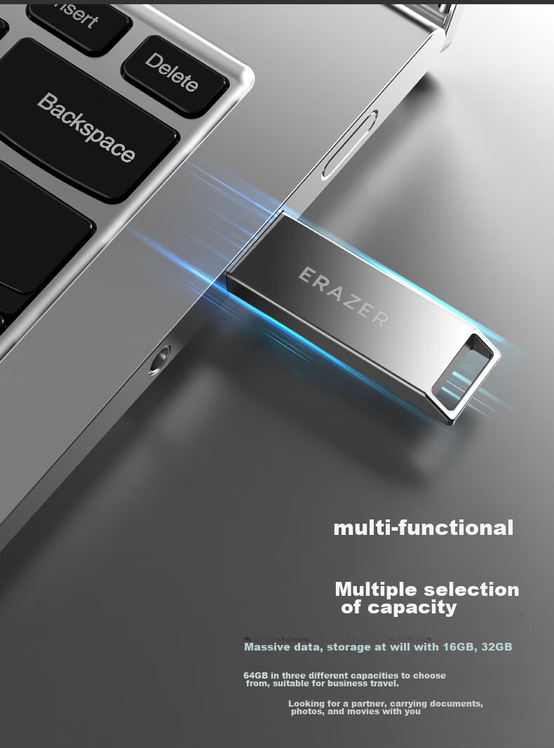 Lenovo Yinen 8GB USB 2.0 Flash Drive High-Speed Gunmetal Mini USB Car Office Metal Computer USB F100 8GB 3