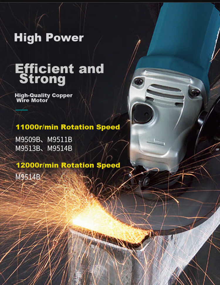 MAKITA Angle Grinder, Cutting Machine, Polisher, Hand Sanding Wheel, Rear Switch M9513B 4