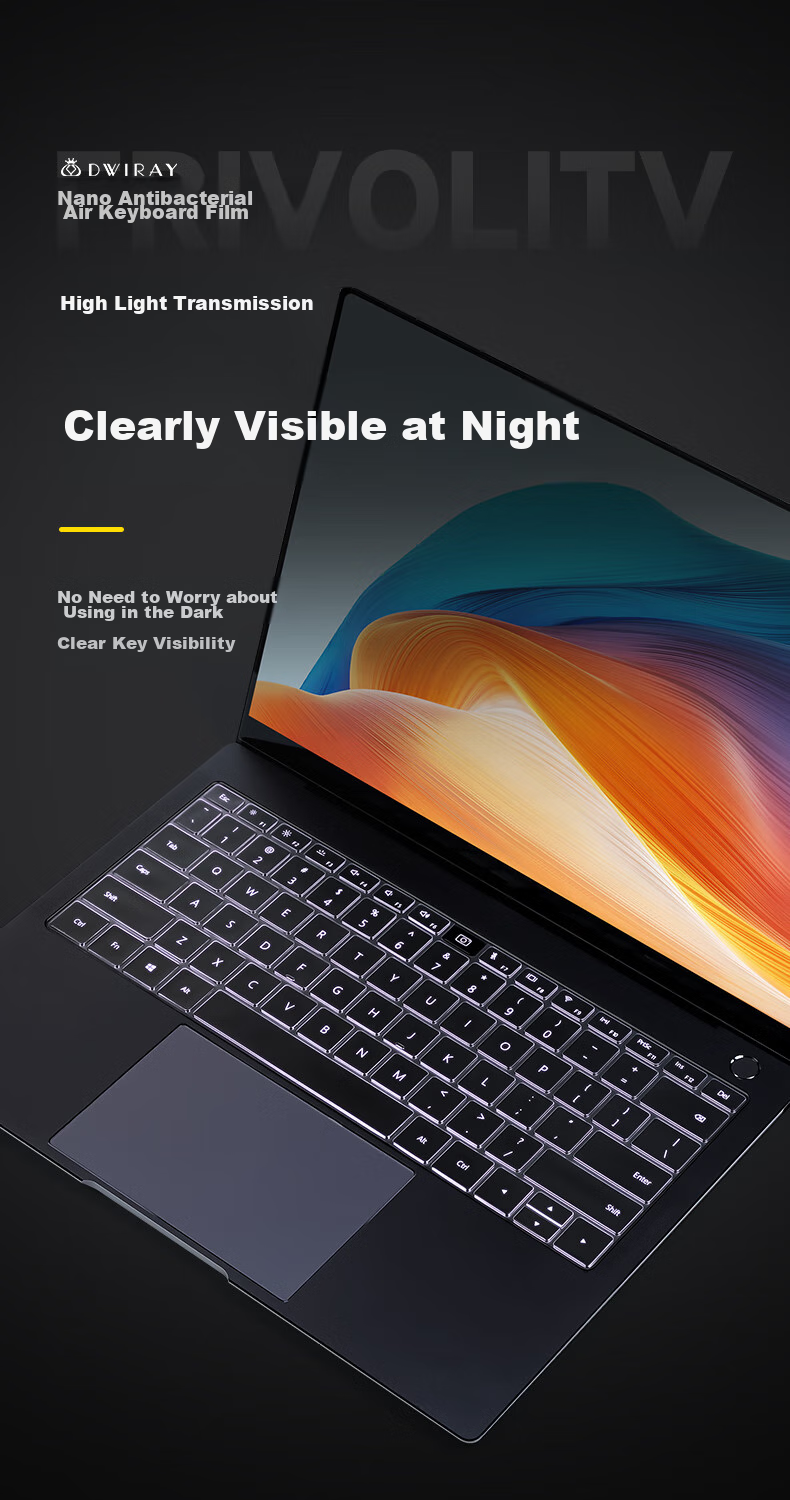 DiyiGongfang Keyboard Cover Dust-Proof Film Suitable for Honor MagicBook 14/14pro/V14/X14/X14pro Laptops, Ultra-Thin Nano Antibacterial TPU Protective Film for Keyboard 12