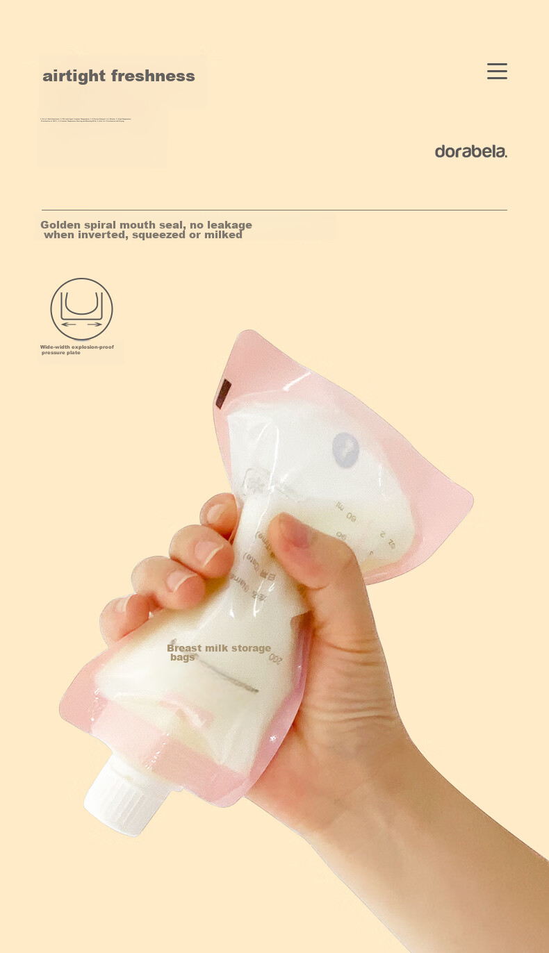 Dora Bela Direct-Connect Breast Milk Storage Bags, Disposable Sealed Leak-Proof Bags for Breast Milk Storage And Preservation, 200ml*20 Pieces 5