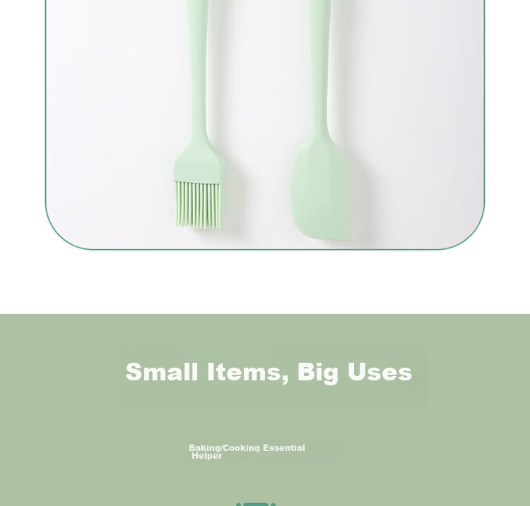 BJ Silicone Scraper, Oil Brush, Egg Beater, Stainless Steel Strainer, Spatula, Four-In Set, Baking Tools 13