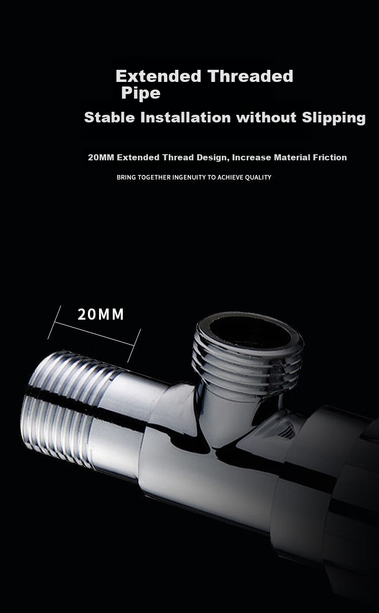 Liansu Stainless Steel Angle Valve, Hot And Cold Water Compatible Brass Quick-Open Triangular Valve with Stop Valve, Eight-Shaped Inlet Valve, 1/2 Inch Toilet Angle Valve 5