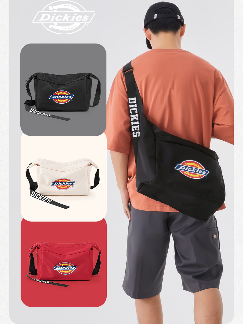 Dickies Shoulder Bag for Men, DK Multi-Pocket Crossbody Bag, Large Capacity, Fits 13.3-Inch Laptop, Canvas Backpack for Students 5