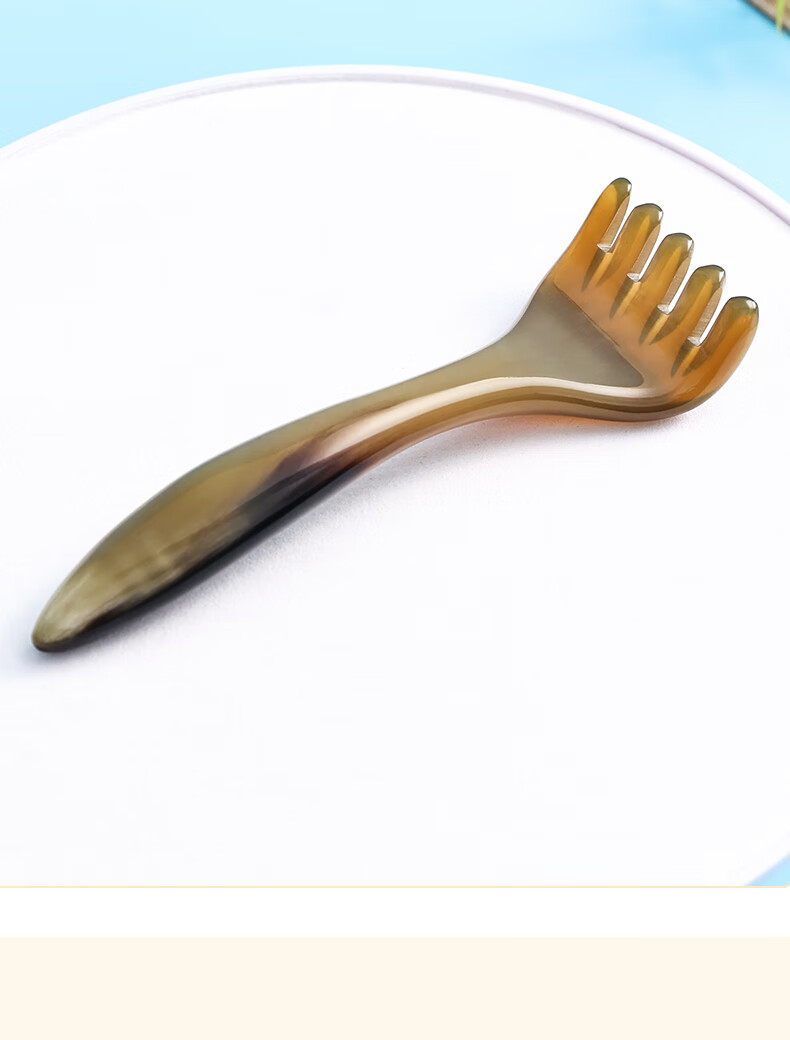 CAIYAOSHI Ox Horn Nail Manicure Shampoo Comb, Meridian Comb, Octopus Scalp Massage Comb, Neck Scraper, Gua Sha Moisture Removal, Dormitory Student Mid-Autumn Festival Gift for Women, Elders, Parents And Teachers 19