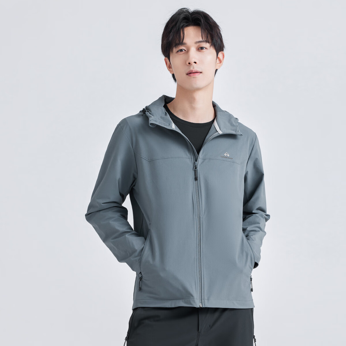 Pioneer Camp Sea Lion Soft Shell Jacket for Men, Spring And Summer Windproof Quick-Dry Breathable Jacket, Outdoor Hiking Mountaineering Sports Running Hooded Coat