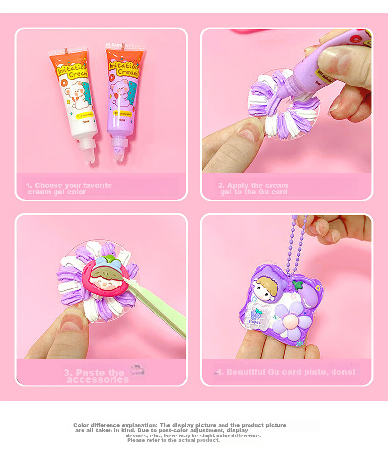 Danmiqi Cream Glue Guka Stickers Complete Set, Children's DIY Handmade, Girls' Pretend Play Toys, Gift Box, Birthday Present 9