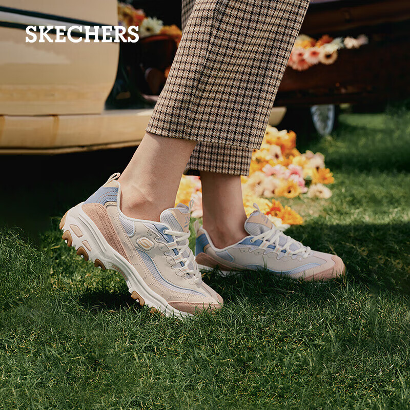 Skechers Milk Tea Bear Dad Shoes for Women, Autumn Thick-Soled Heightening Panda Shoes, Casual Sneakers for Women, 149238