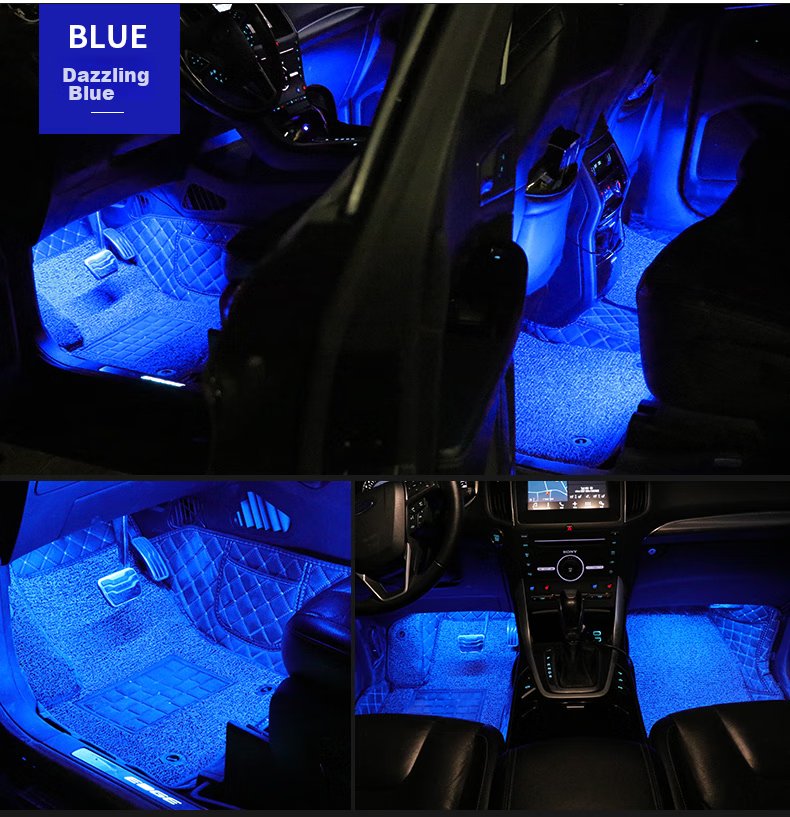 Dijialun Car Ambient Light, Interior Modification, No Wiring Required, Wireless Remote Control, Universal USB Car Atmosphere Light, Footwell Interior Decoration Light, LED Breathing Light, Creative Product, Music Rhythm Light 11