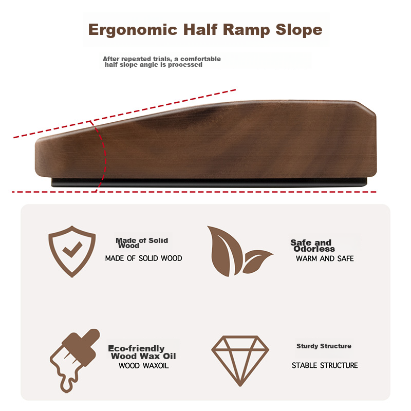 EXCO Black Walnut 104-Key Wooden Keyboard Tray Rounded Edge Mechanical Keyboard Wrist Rest Computer Palm Support Mouse Pad Gaming Wooden Wrist Pad Large 108-Key 0620 7