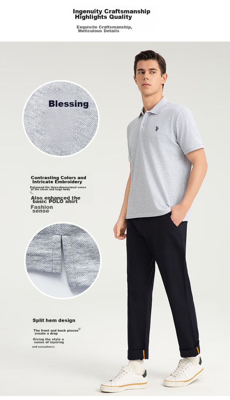 U.S. POLO ASSN. Men's Short Sleeve Polo Shirt Summer Business Casual Collared T-Shirt Black M Father's Day Gift 8