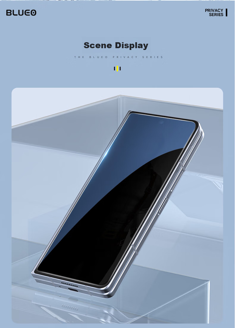 Lanxingxiansheng Privacy Screen Protector for Samsung W25, Anti-Peeping Tempered Glass Film, W25 Phone Film, High-Definition Screen Protector, Anti-Spy, Anti-Peeping, Shatterproof Protective Film 16