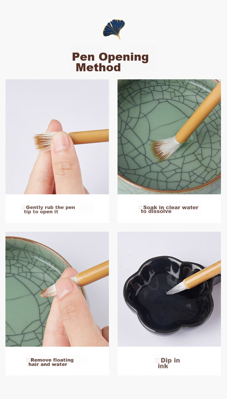 Liupintang Calligraphy Brush Set with Mixed Hair, Large And Small Regular Script for Students' Calligraphy And Chinese Painting, Beginner's Starter Kit with Ink, Ink Dish, Paper, And Four Treasures of The Study 25