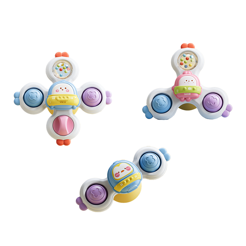 Kuangyeqishi Baby Suction Cup Spinning Toy, Infant Finger Spinner, Dining Table And Chair Toy, Chewable, for 6 Months And Above