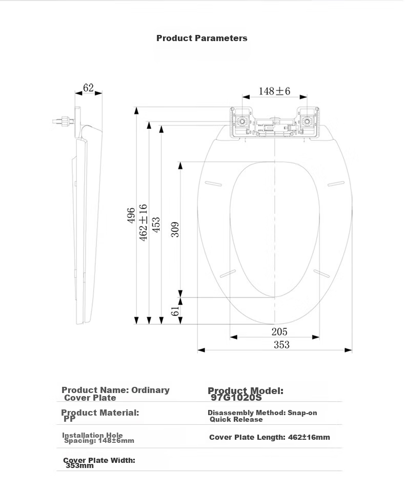 JOMOO Toilet Seat, Universal U-Shaped Toilet Cover, Quick-Release Slow-Close Toilet Ring, Toilet Accessories, 97178-00 14