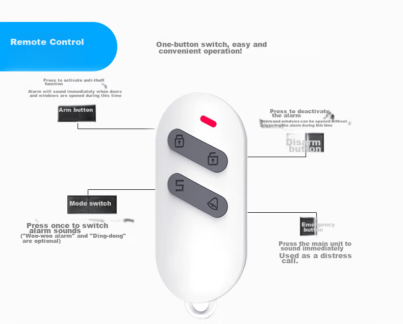 LFang KR-D2 Door Magnetic Alarm, Anti-Theft Alarm for Doors And Windows, Home And Shop Use, Wireless Remote Control Anti-Theft Device for Doors And Windows 22