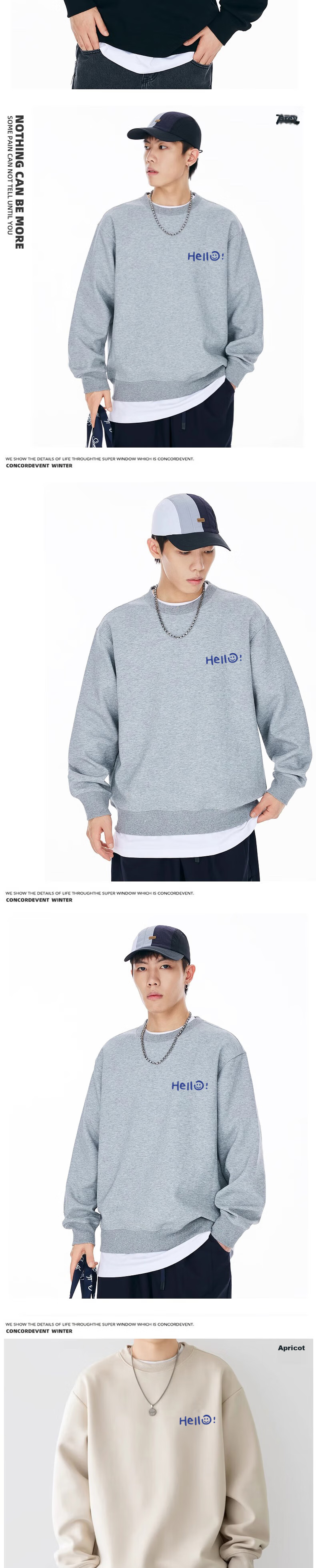 Huili Men's Sweatshirt, Round Neck, Spring And Autumn Season, Printed Simple Undershirt, Long-Sleeve T-Shirt, Casual Jacket, Men's Clothing 15
