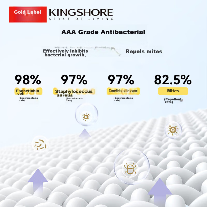 KING SHORE Комплект наволочек из 100% хлопка, 2 шт., антибактериальные, дышащие, размер 52x78 см