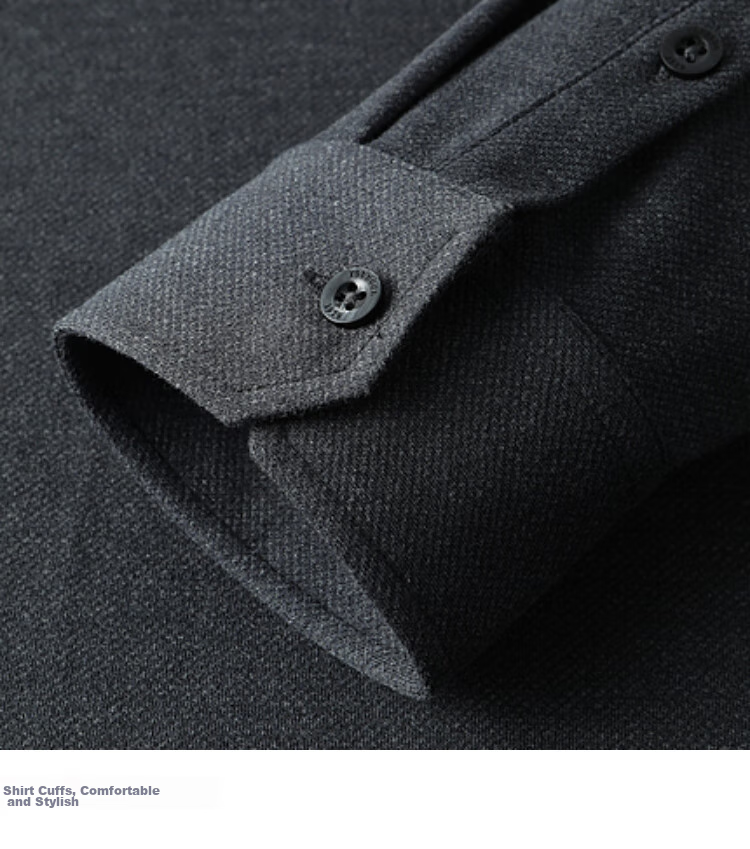 YOUNGOR [Machine Washable Wool] Heat-Retaining Men's Autumn Winter Long-Sleeve Wool Lapel Polo Shirt, Navy Blue, L 18