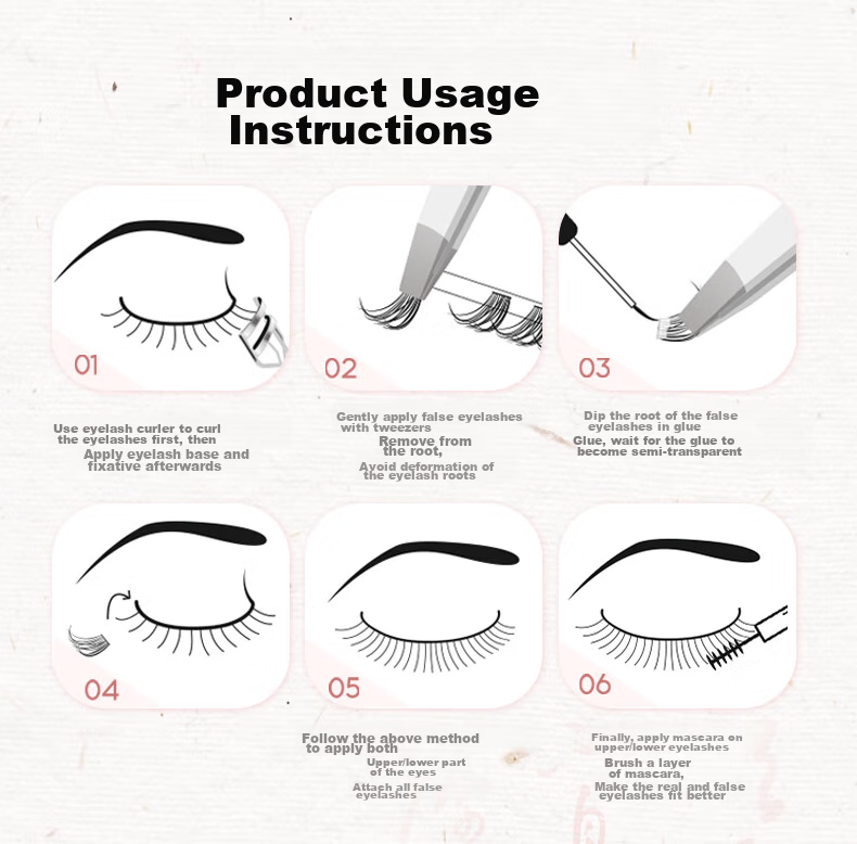 Lishu Fox Series Segmented Natural-Looking Self-Adhesive False Eyelashes for Women, Suda Ji Self-Adhesive Style, 42 Clusters 15