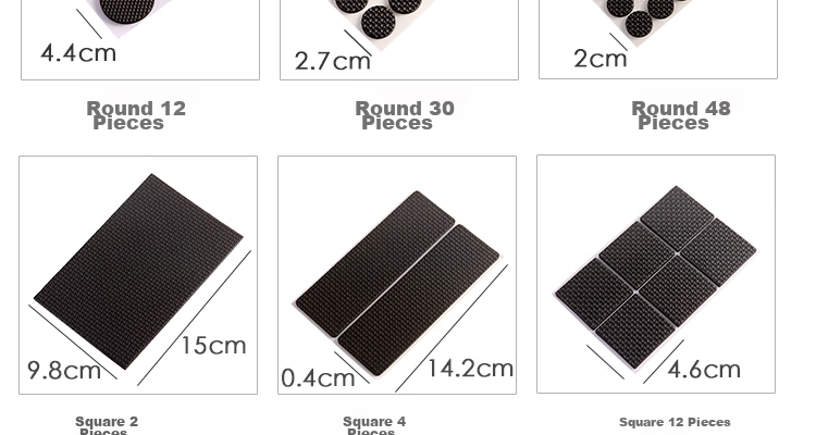Jiebishi Chair Foot Pads, Table And Chair Leg Covers, Quiet, Wear-Resistant, Non-Slip, Thickened Pads, Sofa Stool Anti-Slip Stickers, Table Leg Pads 6