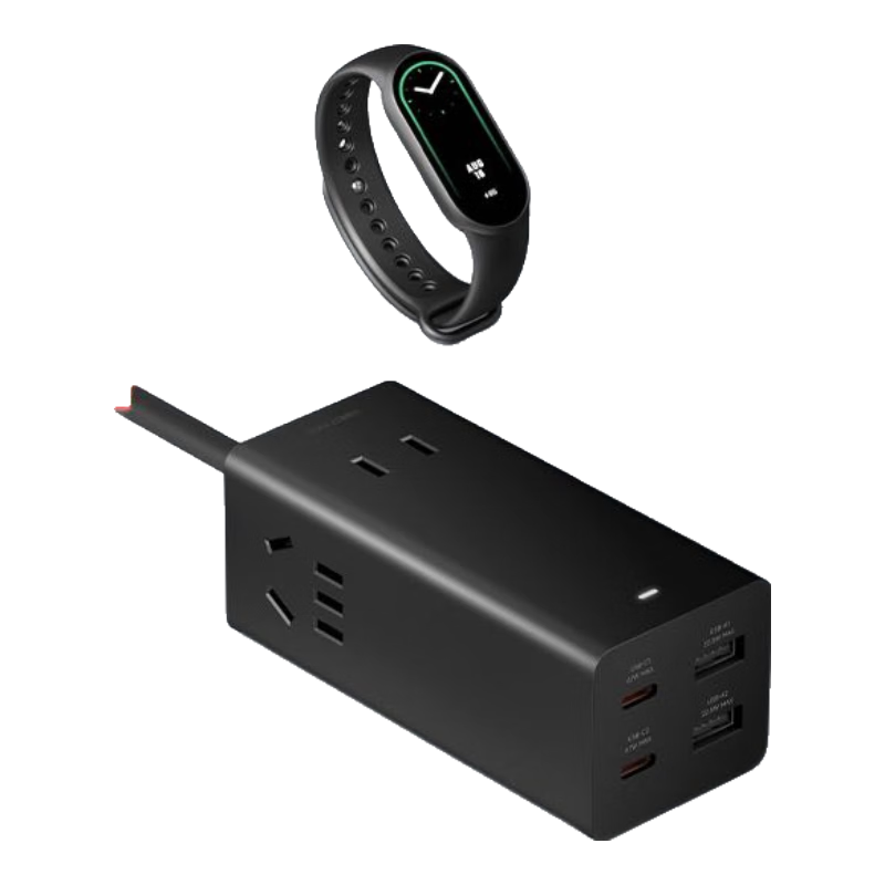 MI Gallium Nitride 67W Charger Fast Charging Laptop/USB Power Strip/Socket/Desktop Charging Station (Black), Compatible with MI 17/Wristband/Watch/Xiaomi Redmi K90