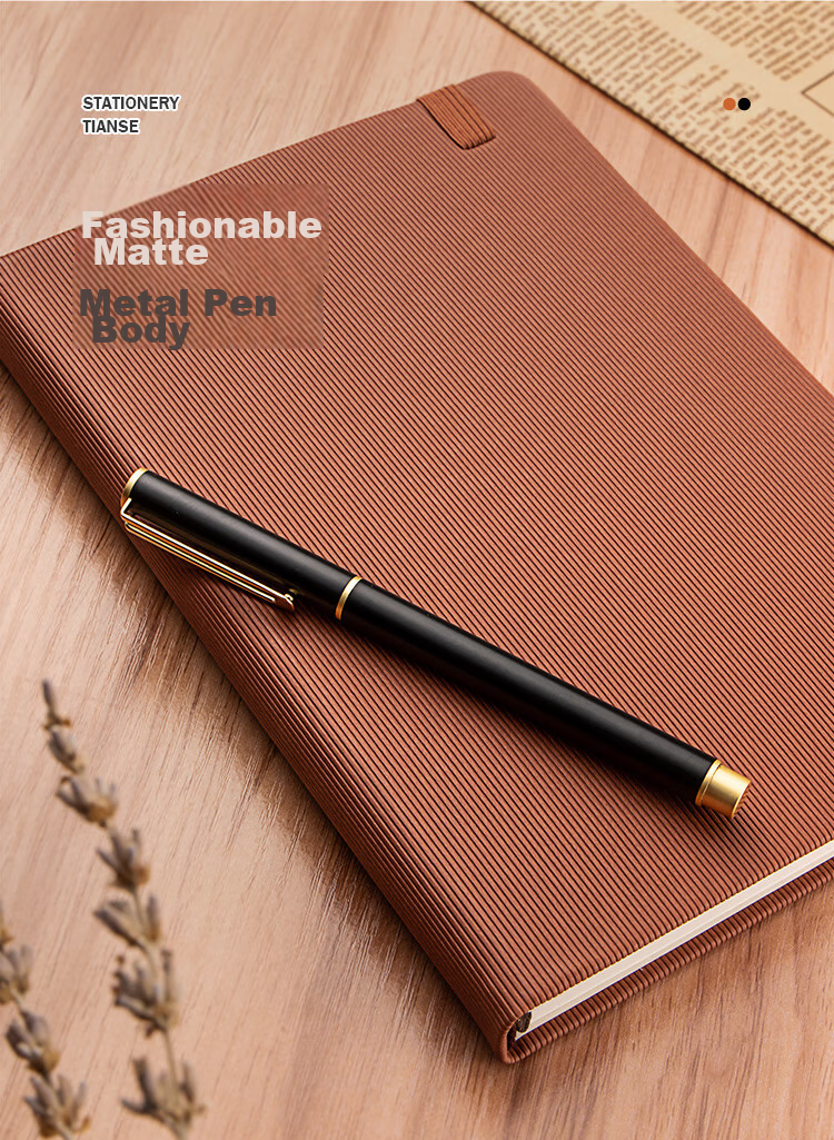 TIANSE 0.5mm Signature Pen Metal Gel Pen Stylish Design, Annual Meeting Gift, New Year Gift, Teacher's Day Gift, High-End Heavy-Feel Business Pen with Bullet Tip, TS-1220 Black Barrel Black Ink 6