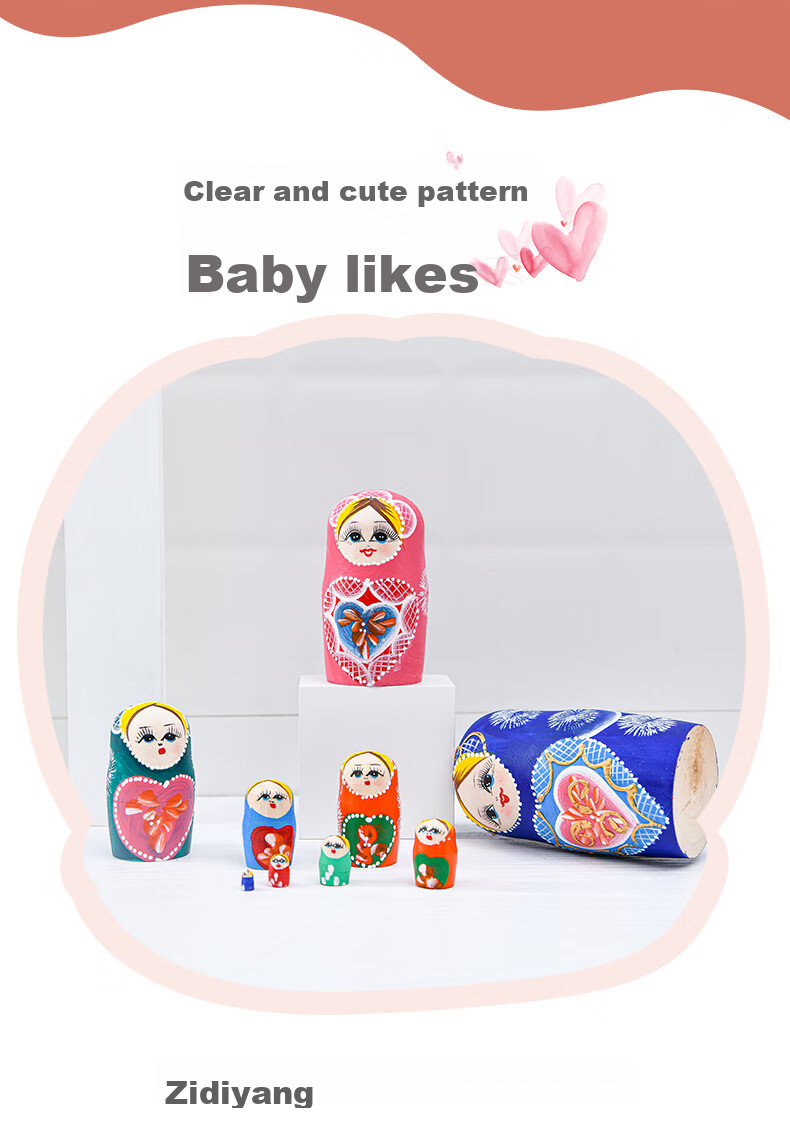 Huashimeng Russian Nesting Dolls Wooden 10-Layer Cartoon Doll Toy for Boys And Girls, Birthday And Holiday Gift 3