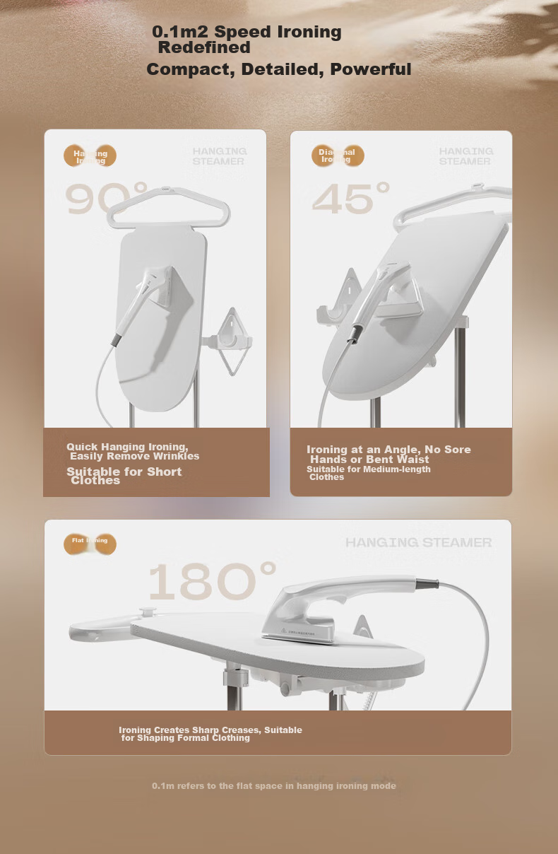 CuoRi Upright Garment Steamer, 140g/min Explosion Steam Tank, 2.5L [Healing-Style Ironing], Home Use Handheld Electric Iron, Dual-Rod Flat Hanging Iron G2 11