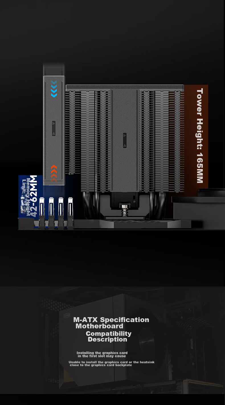 PCCOOLER RZ820 8 Heat Pipe CPU Air Cooler (290W/Mega Dual Tower/Air Aluminum ARGB Magnetic Top Cover/14CM Large Fan/Copper Base) 8