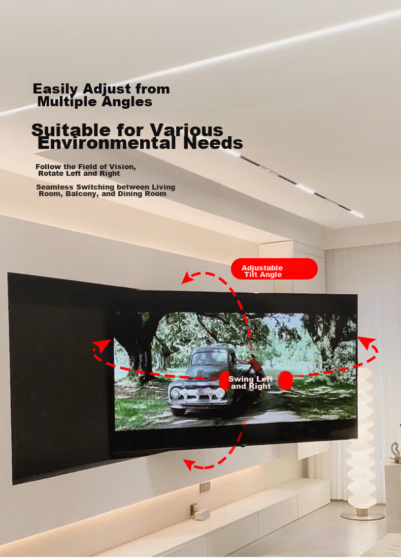 Jianleji 90-Degree Rotating TV Wall Mount, Left And Right Swivel 180°, Vertical Wall Folding Push-Pull Extended Bracket, Universal for 43/55/65/75 Inches, Precision Hinge 16