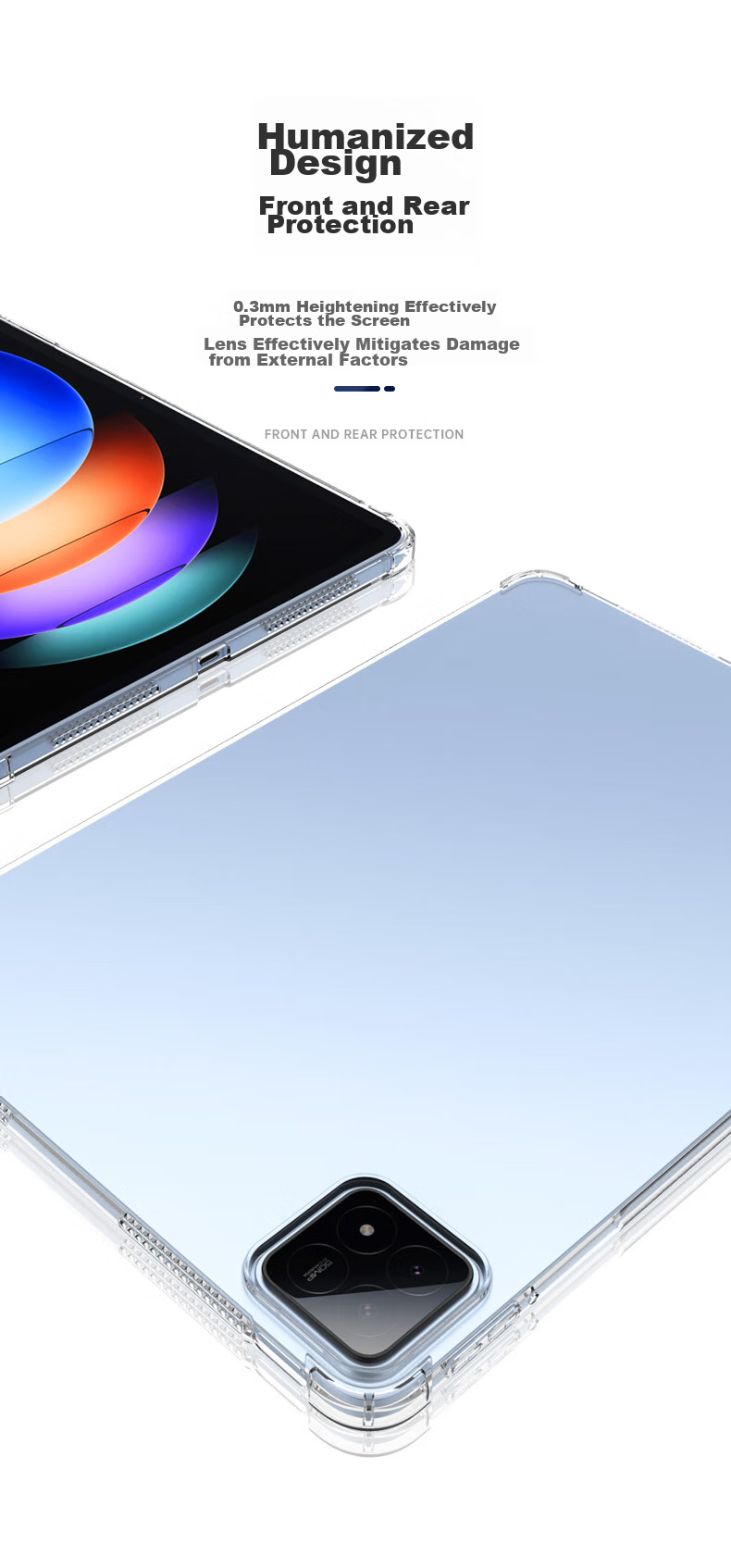 BIAZE Compatible with 2024 Xiaomi Pad 6s Pro 12.4-Inch Protective Case, Xiaomi Tablet Protective Cover, TPU Transparent Shockproof Outer Back Shell for Xiaomi Device PB501 8