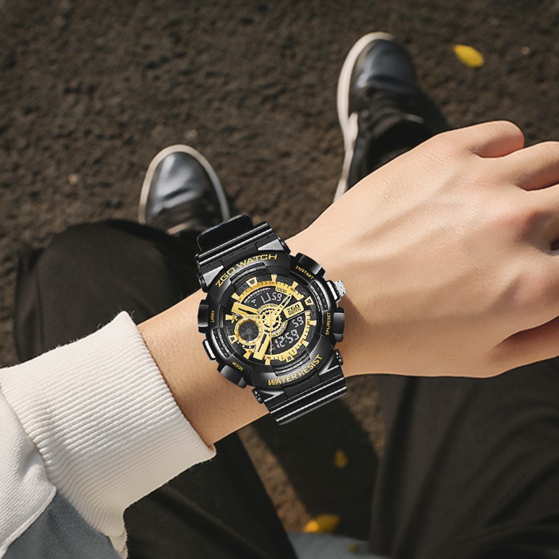 正港（ZGO）电子手表男学生防水运动电子表青少年初高中生腕表男孩礼物 851黑