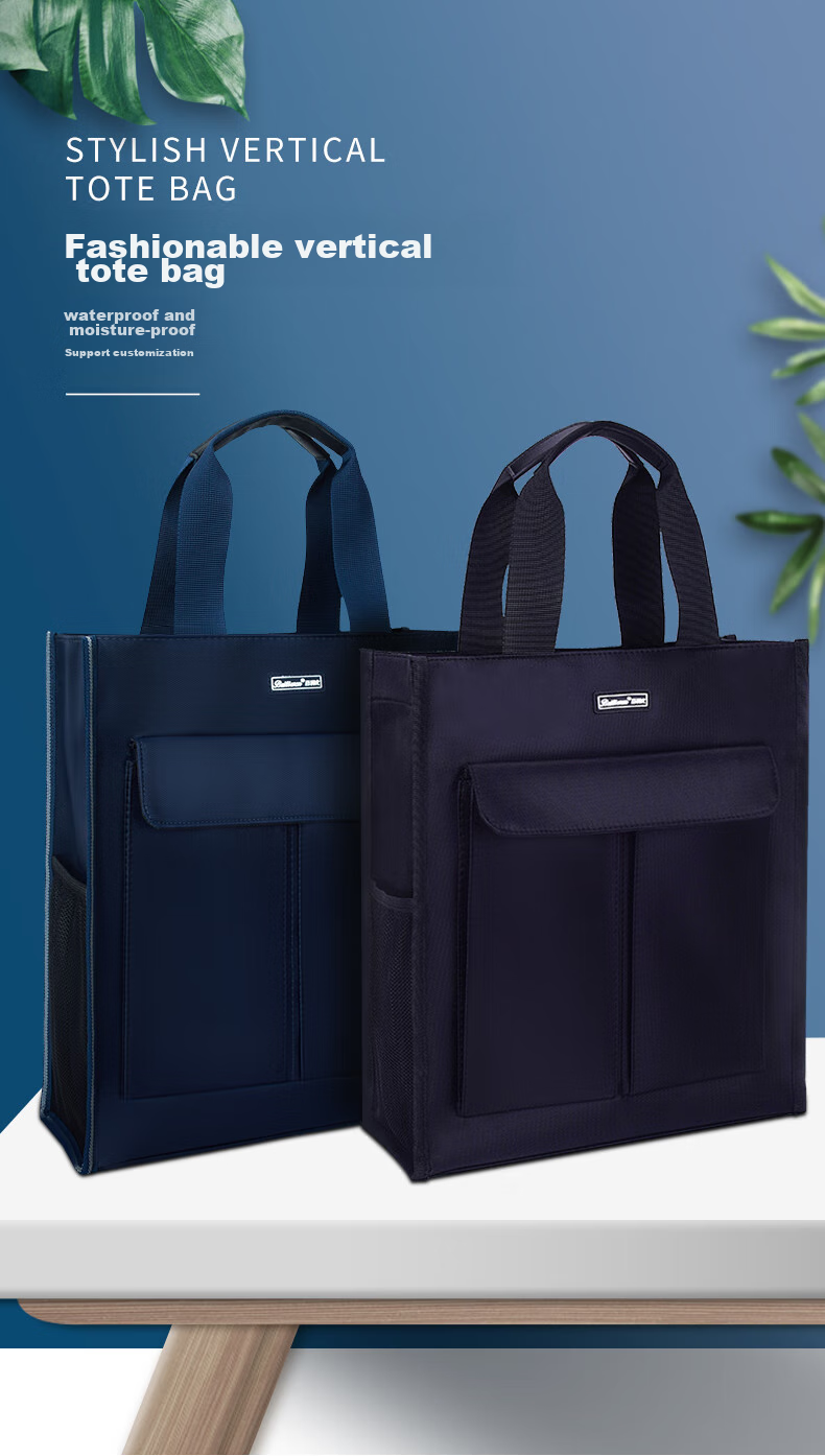 Bailiwen BX1012 Black Student Handbag, Book Bag, Tutoring Bag, Homework Bag, Middle School Student Backpack, Tutoring Bag, Large Capacity Canvas Bag, Office Document Bag, File Bag 1