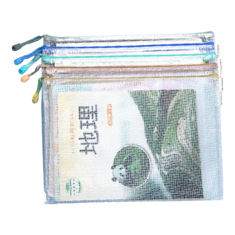 COMIX 5 A4 File Folders, Mesh Zipper Pouches, Colorful Subject Classification Bags for Primary School Students, Exam-Specific Document Storage Pouches, Stationery And Test Paper Organizer, Morandi Color Series, EA302