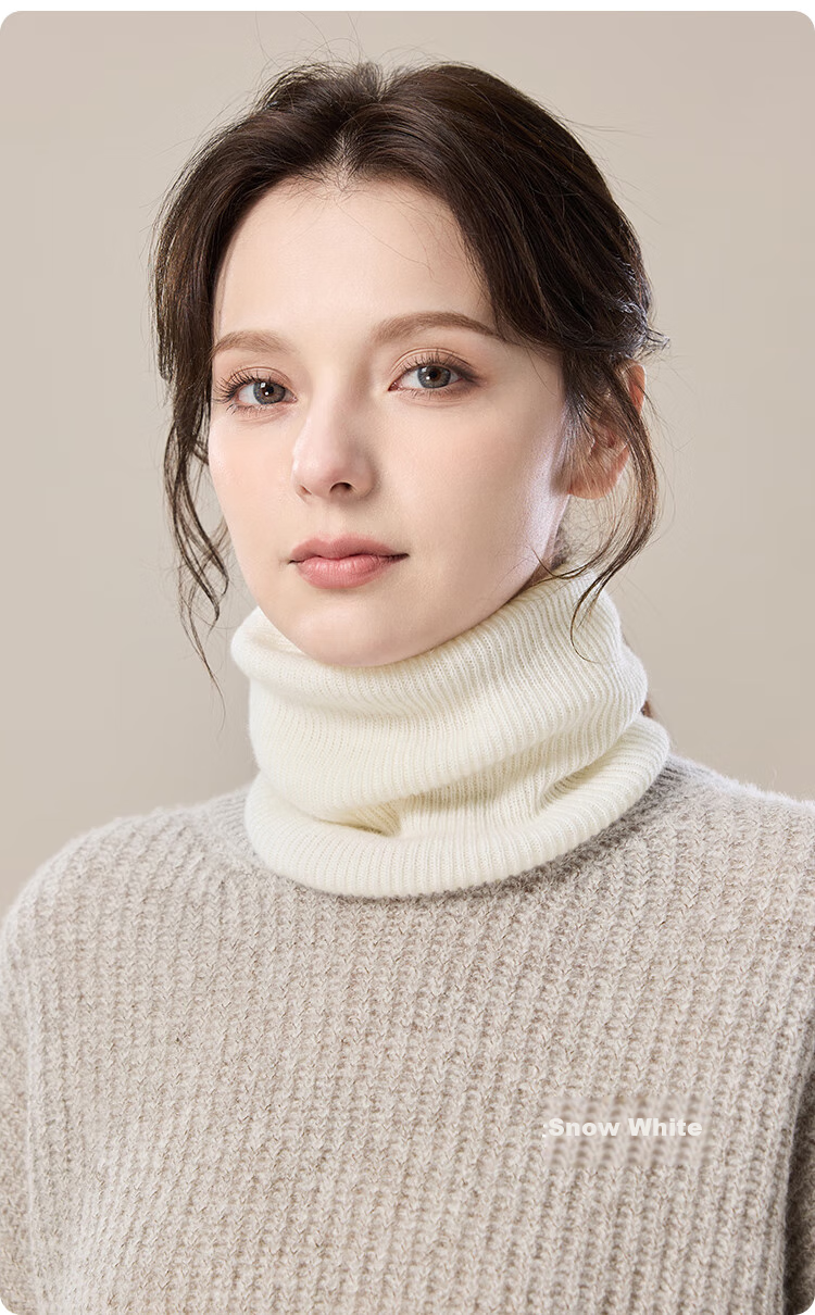 JIUMU Cashmere Warm Neck Gaiter for Women, Autumn And Winter Thickened Cold-Proof Neck Protector, Women's Neck Warmer, Winter Wool Scarf for Wome 15